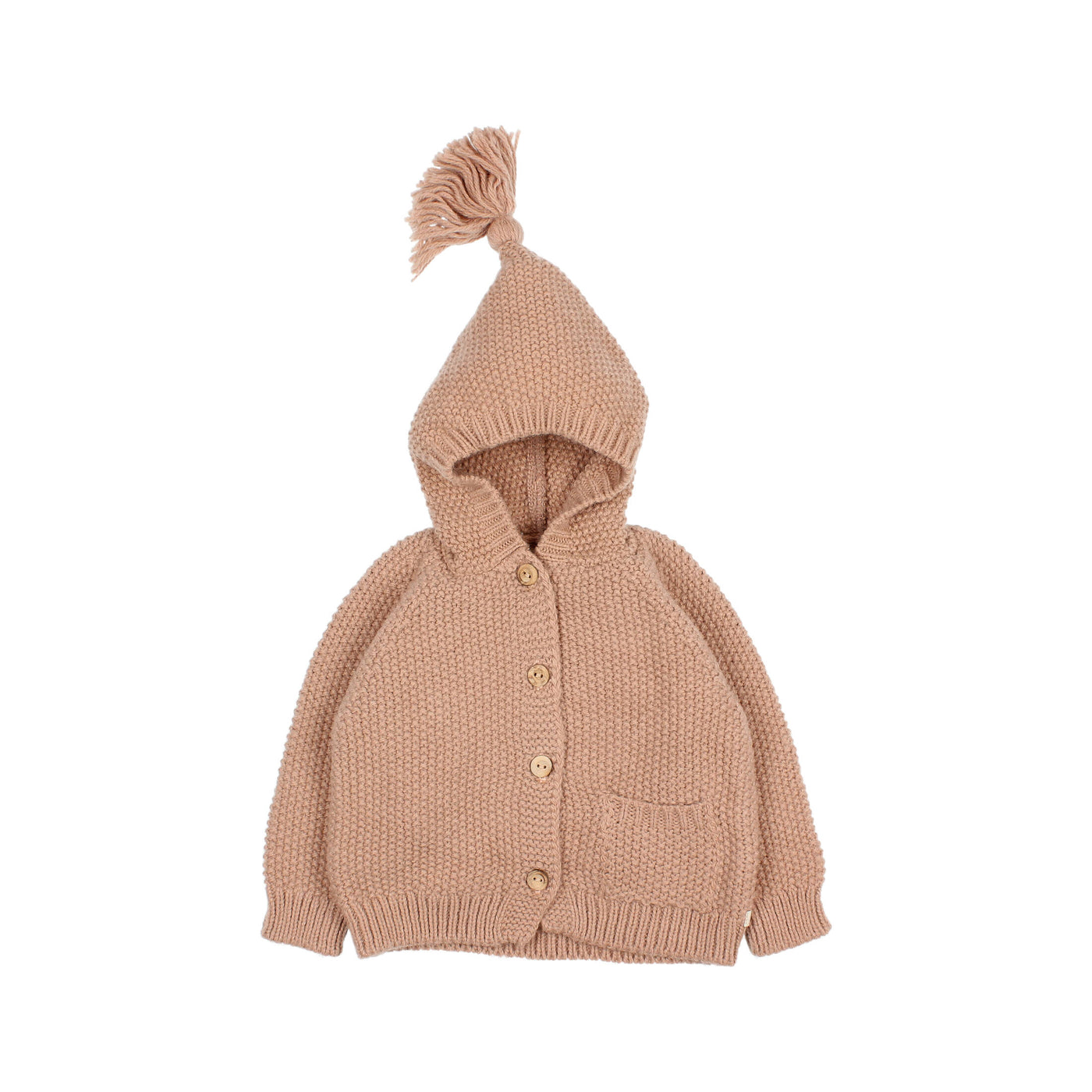 7278-HOOD CARDIGAN-Antic Rose