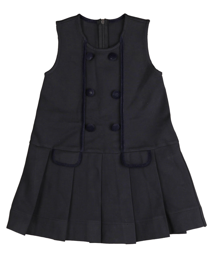 BDR618-Suba jersey dress with velvet binding-NAVY