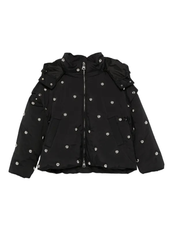 STUTTED NYLON PUFFER JACKET GIRL-NERO/BLACK