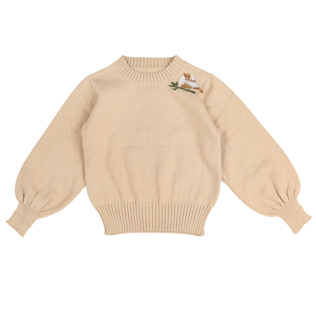 BKN947 CREW BIRD SHOULDER EMBROIDERY - OAT