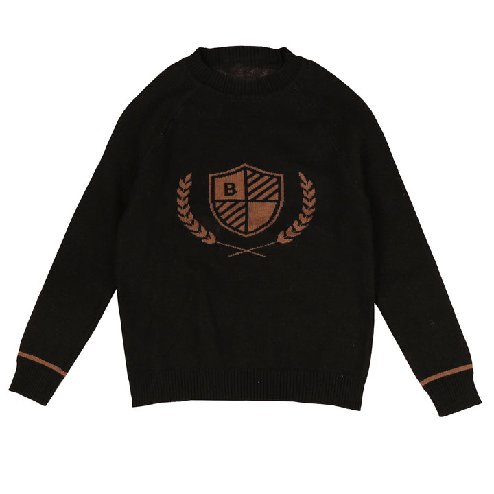 BKN959 CREST DETAIL KNIT - BLACK