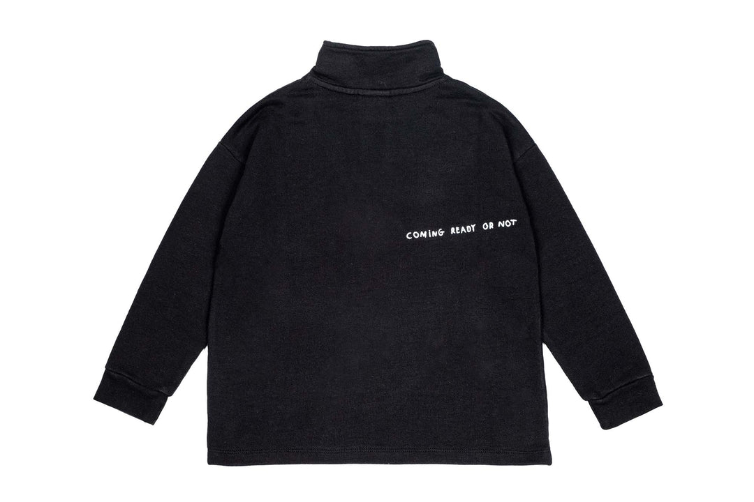 BL039-Black Half Zip Up Sweater