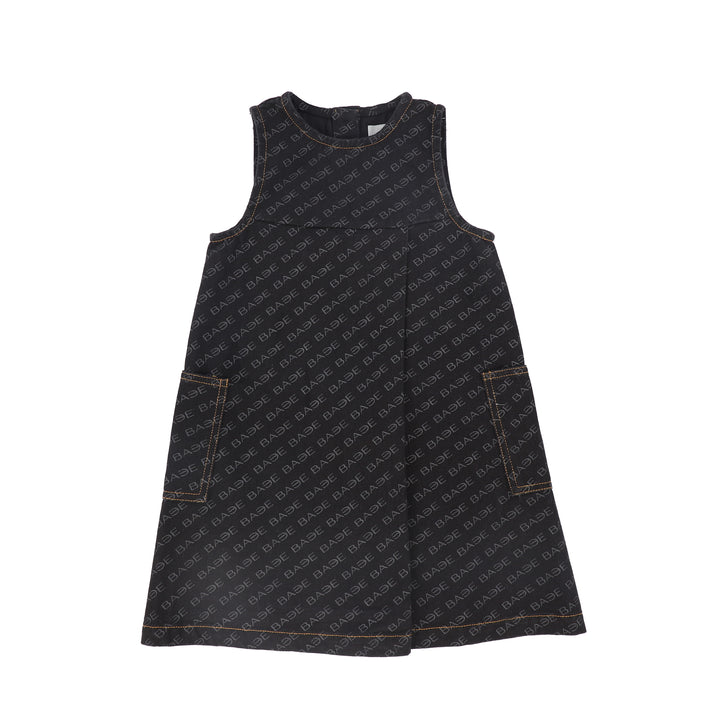 C-22686-Printed Denim Jumper -Black