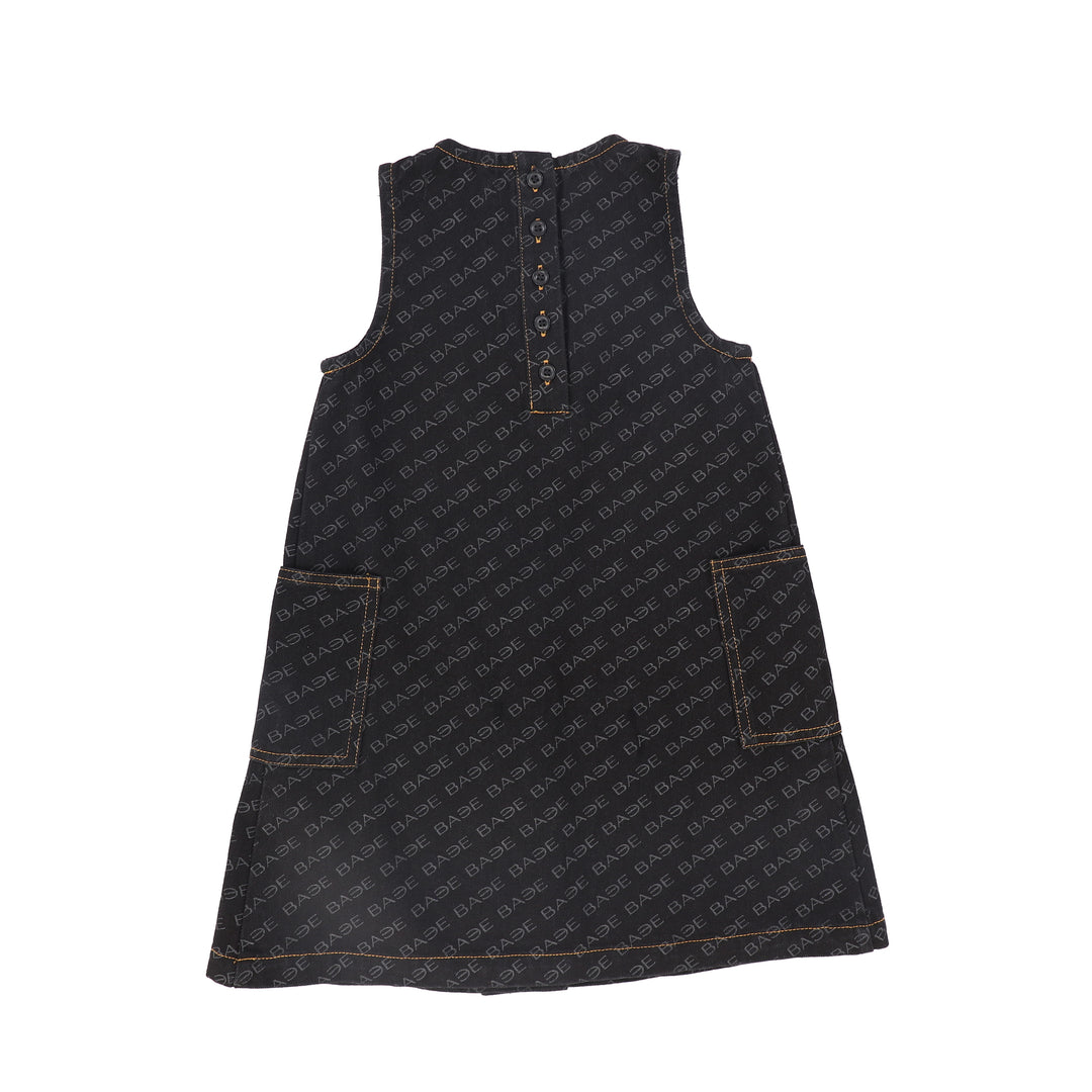 C-22686-Printed Denim Jumper -Black