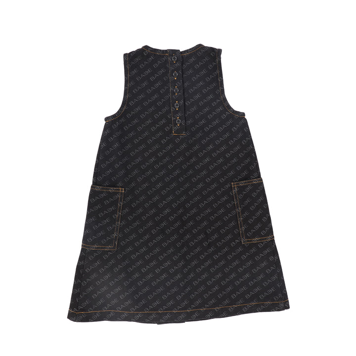 C-22686-Printed Denim Jumper -Black