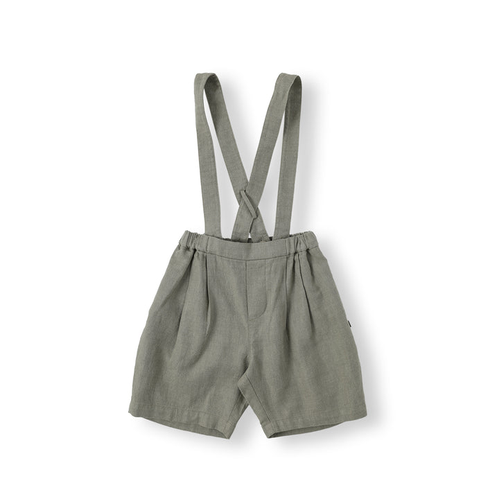 BNE26SHP04 SUSPENDER LINEN HALF PANTS - KHAKI