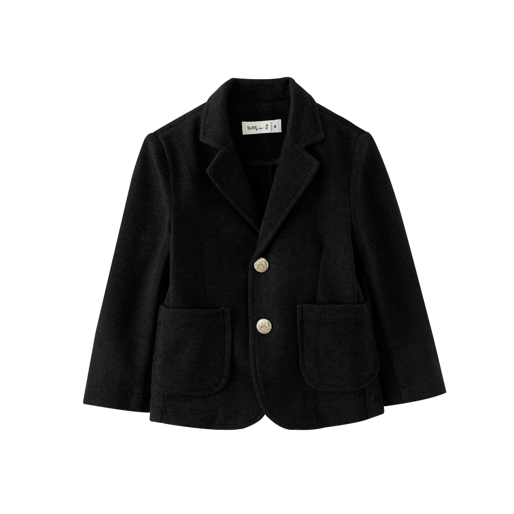 WOOL BLAZER-BLACK