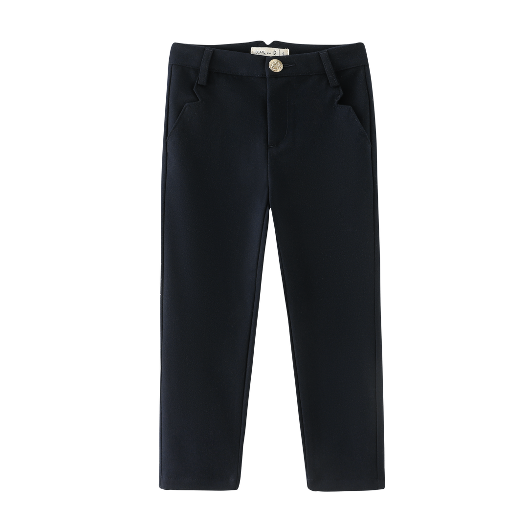 WOOL MAUVE PANTS-NAVY