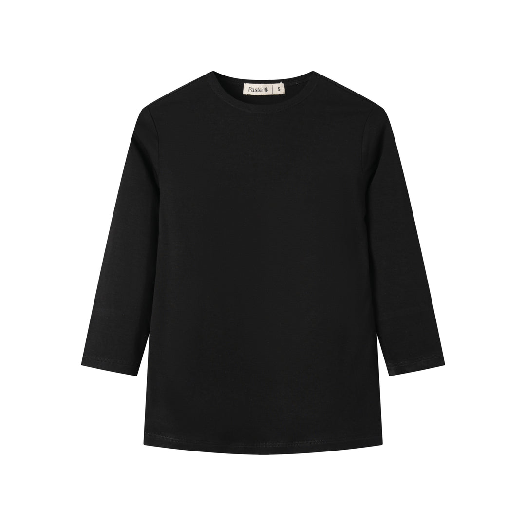 MODAL 3/4 SLEEVE T-SHIRT-BLACK