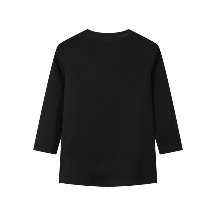 MODAL 3/4 SLEEVE T-SHIRT-BLACK