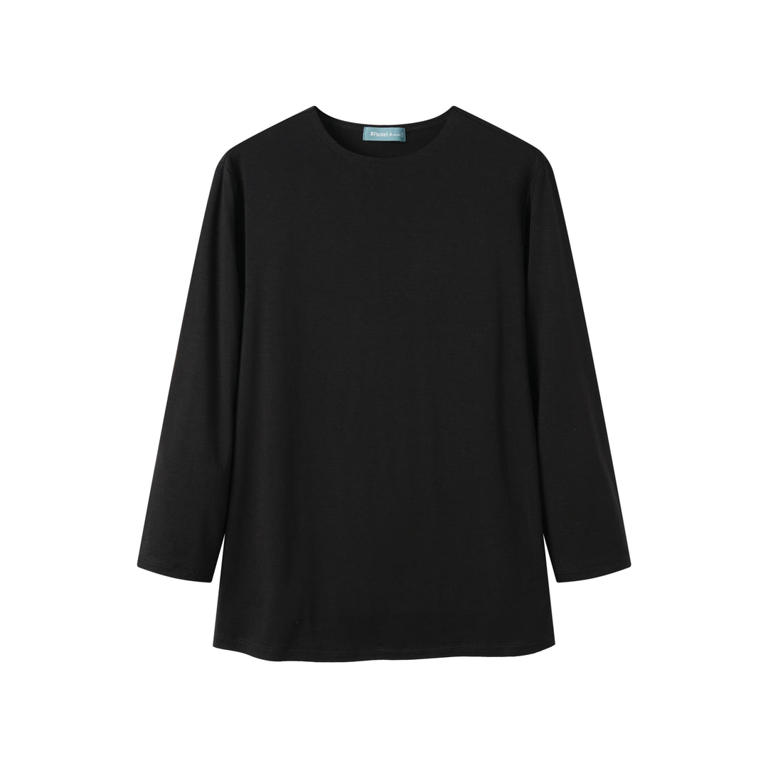 MODAL LONG SLEEVE T-SHIRT-BLACK