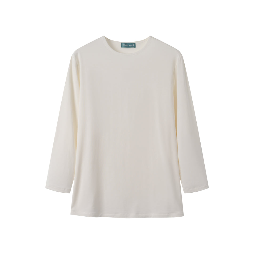 MODAL LONG SLEEVE T-SHIRT-CREAM