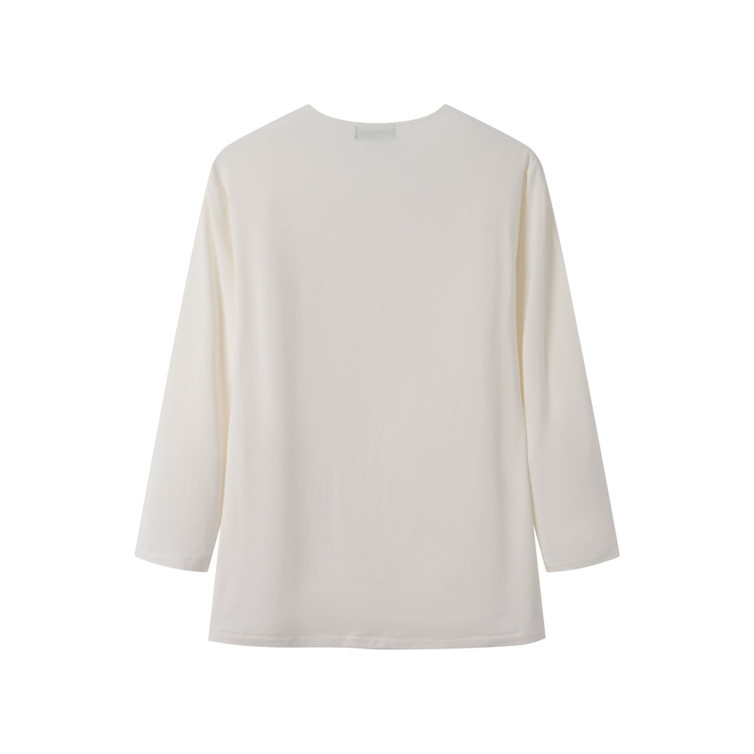 MODAL LONG SLEEVE T-SHIRT-CREAM