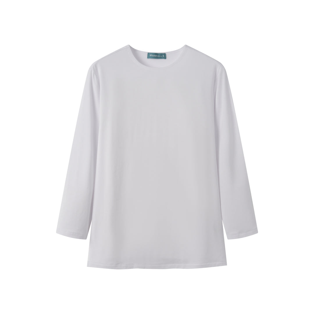 MODAL LONG SLEEVE T-SHIRT-WHITE