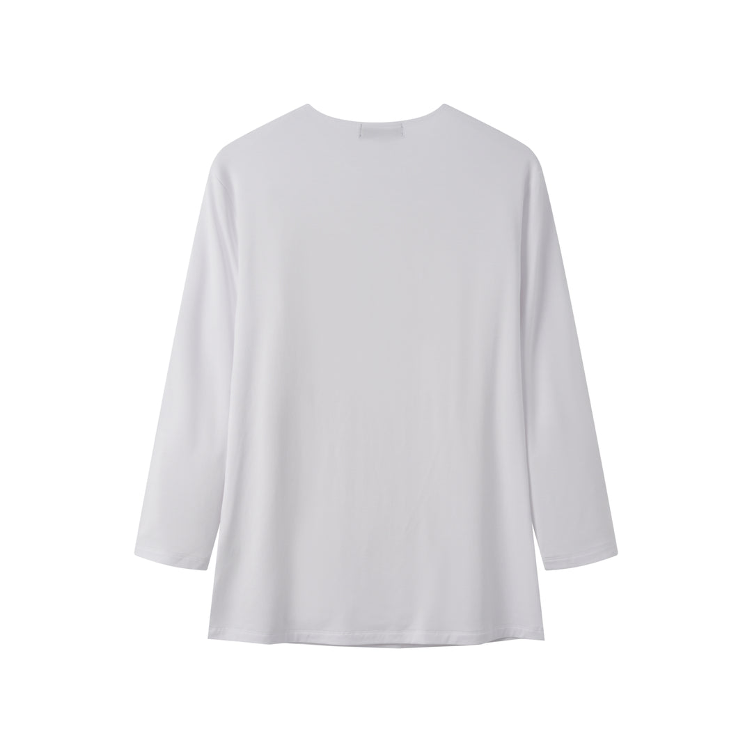 MODAL LONG SLEEVE T-SHIRT-WHITE