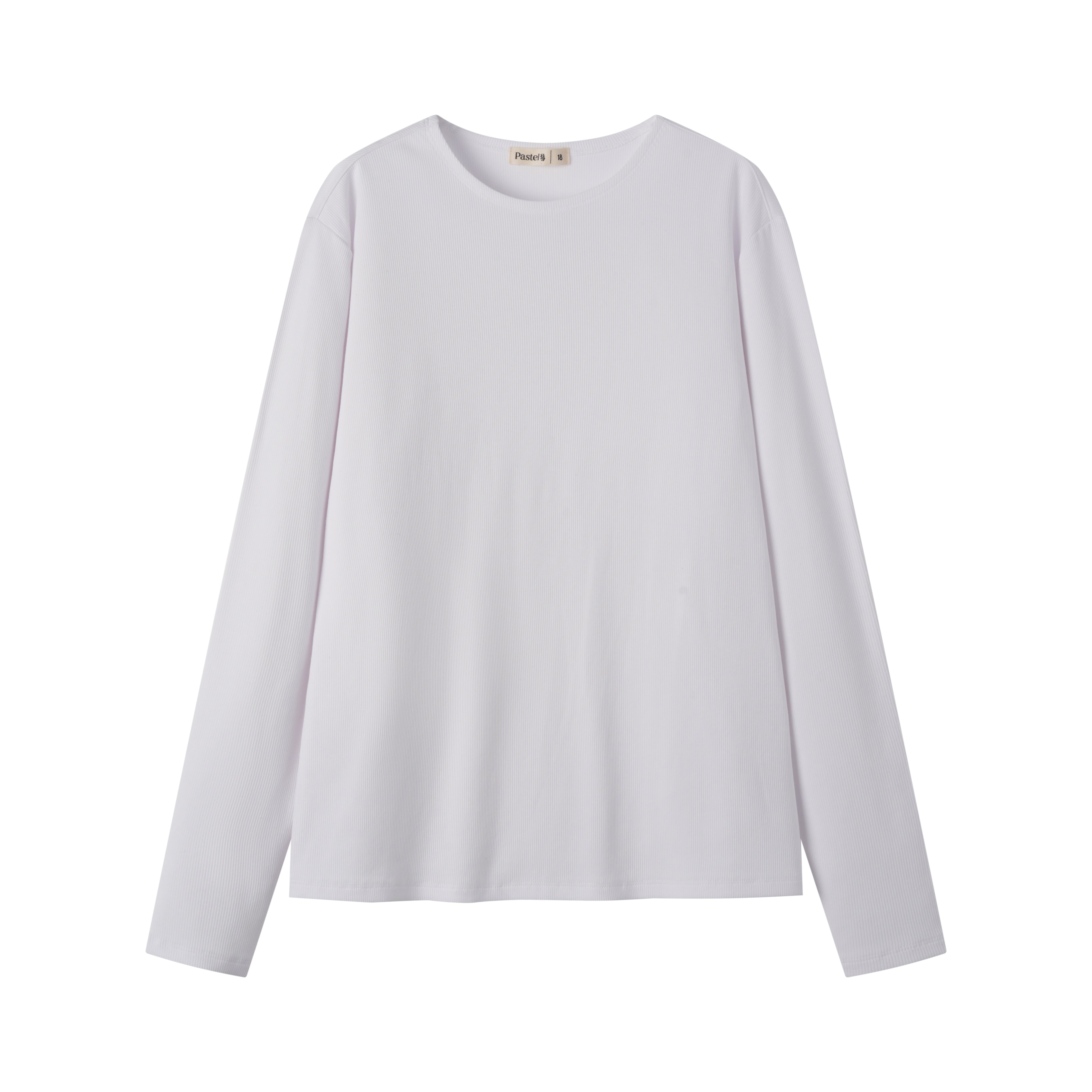 TEEN RIBBED LONG SLEEVE T-SHIRT-WHITE – whoopikids