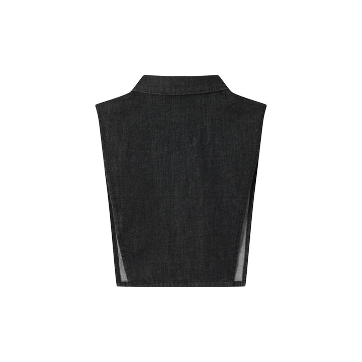 BIB SHIRT COLLAR-BLACK DENIM