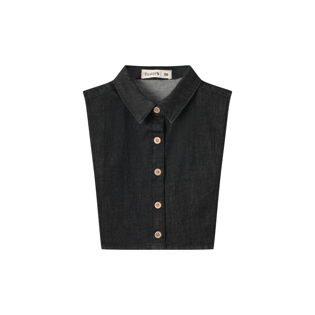 BIB SHIRT COLLAR-BLACK DENIM