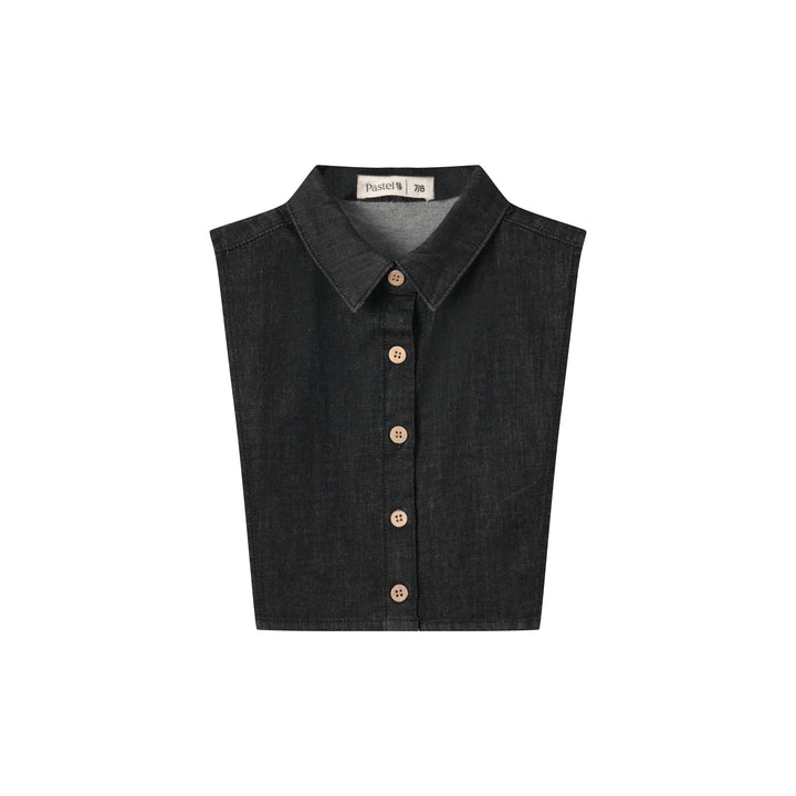 BIB SHIRT COLLAR-BLACK DENIM