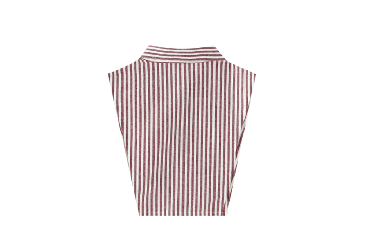 STRIPED BIB COLLAR-BURGUNDY STRIPED