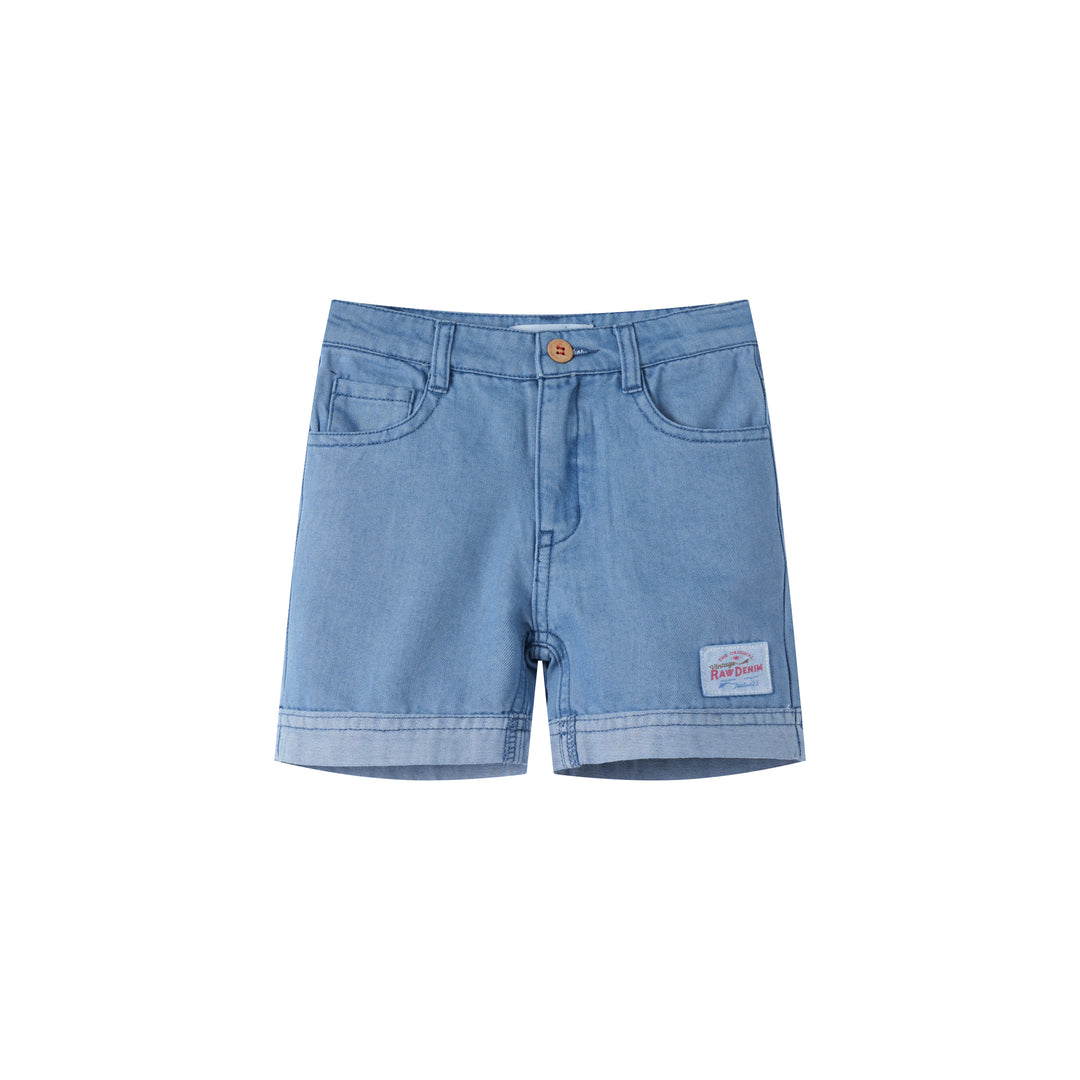 CUFFED SHORT PANTS-DENIM