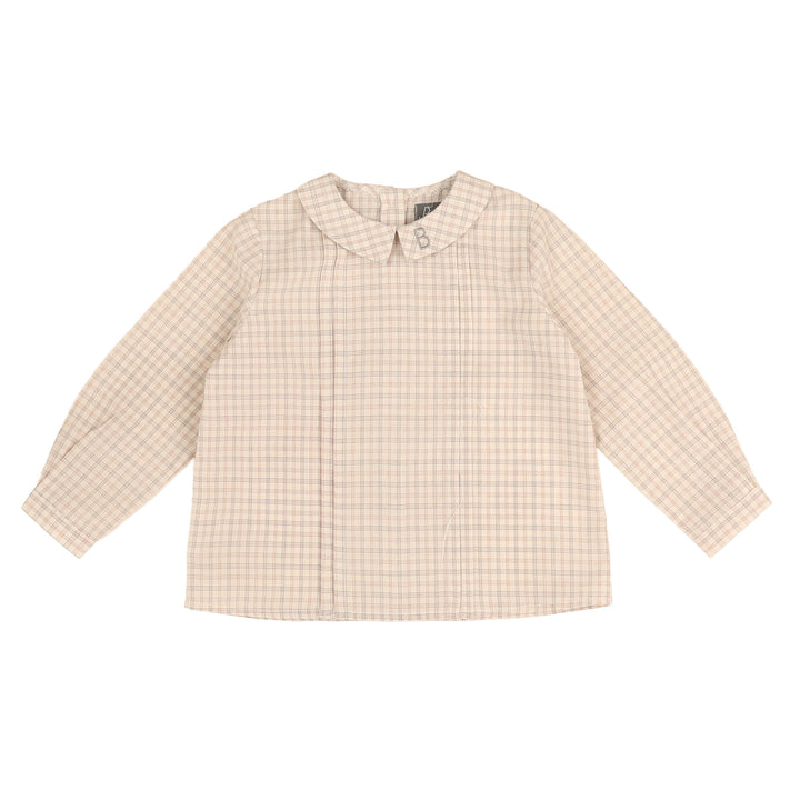 BSH908 PETER PAN COLLARED PLAID SHIRT - RUST