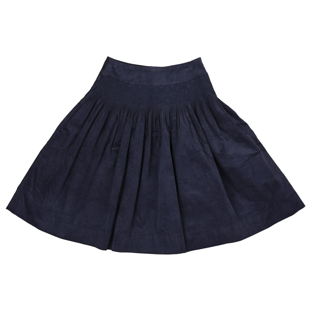 BSK916 SMOCKED SKIRT - NAVY