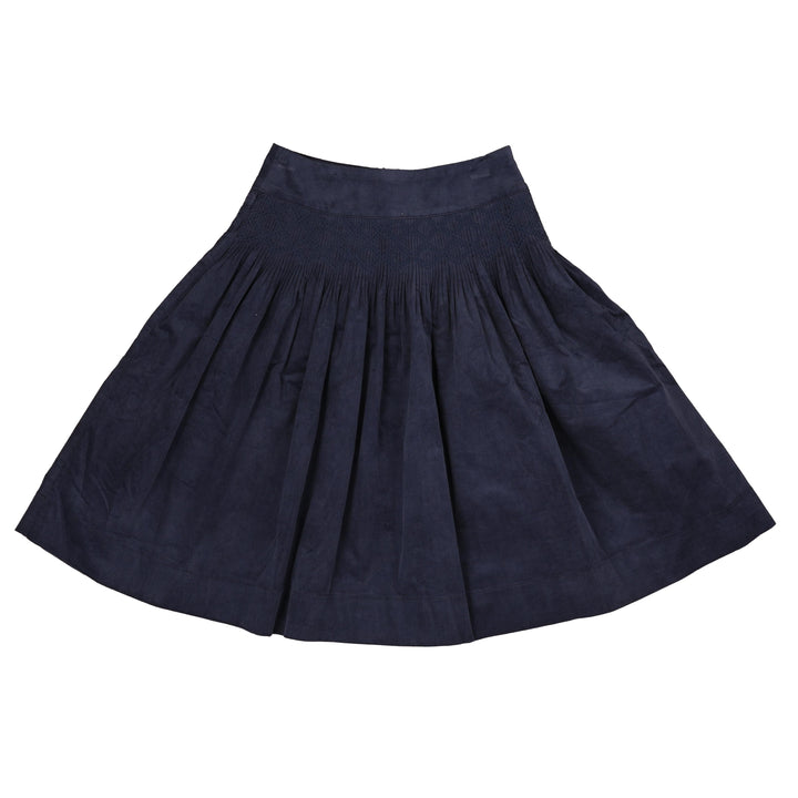 BSK916 SMOCKED SKIRT - NAVY