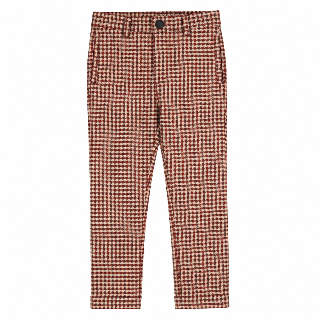 BTR901 PLAID PANTS - WINE