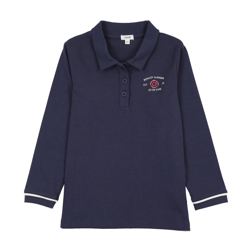 BTSS26004LP-Bonjoy Summer Long Sleeve Polo-Navy
