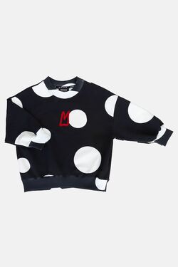 PREORDER FINAL SALE-B&W DOTS SWEATSHIRT (with m)