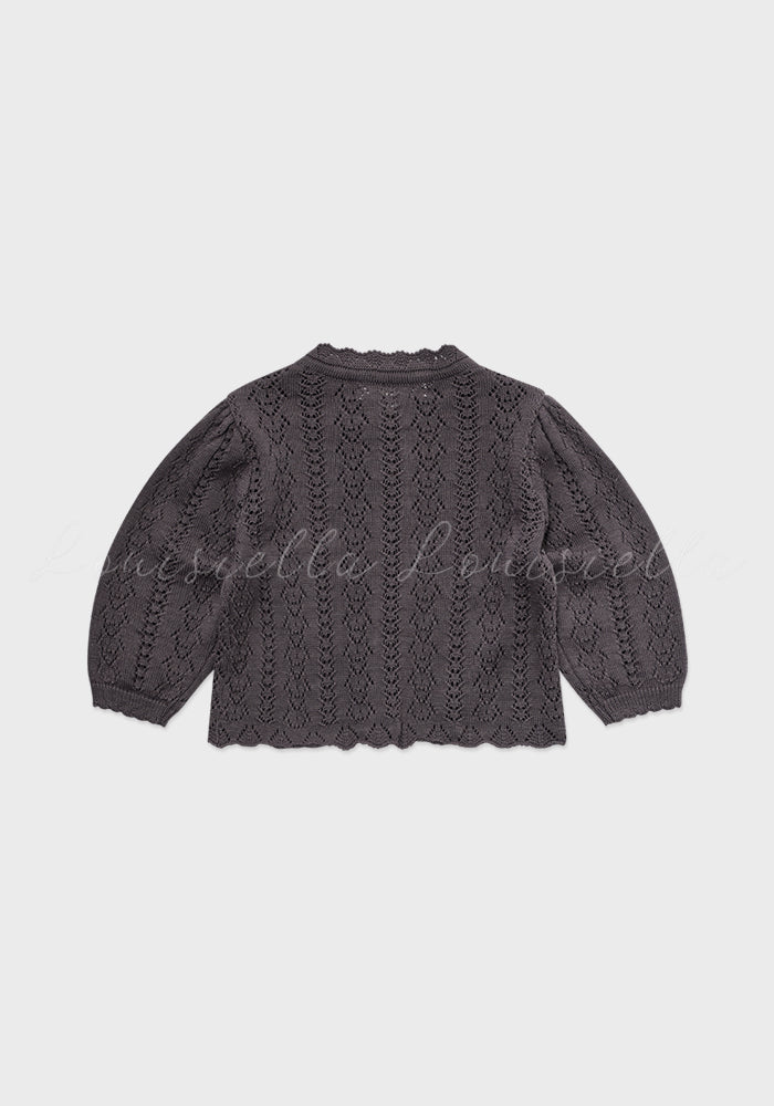 Baby Roselia Knit Cardigan Charcoal