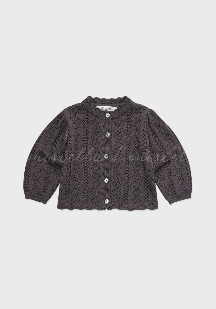 Baby Roselia Knit Cardigan Charcoal