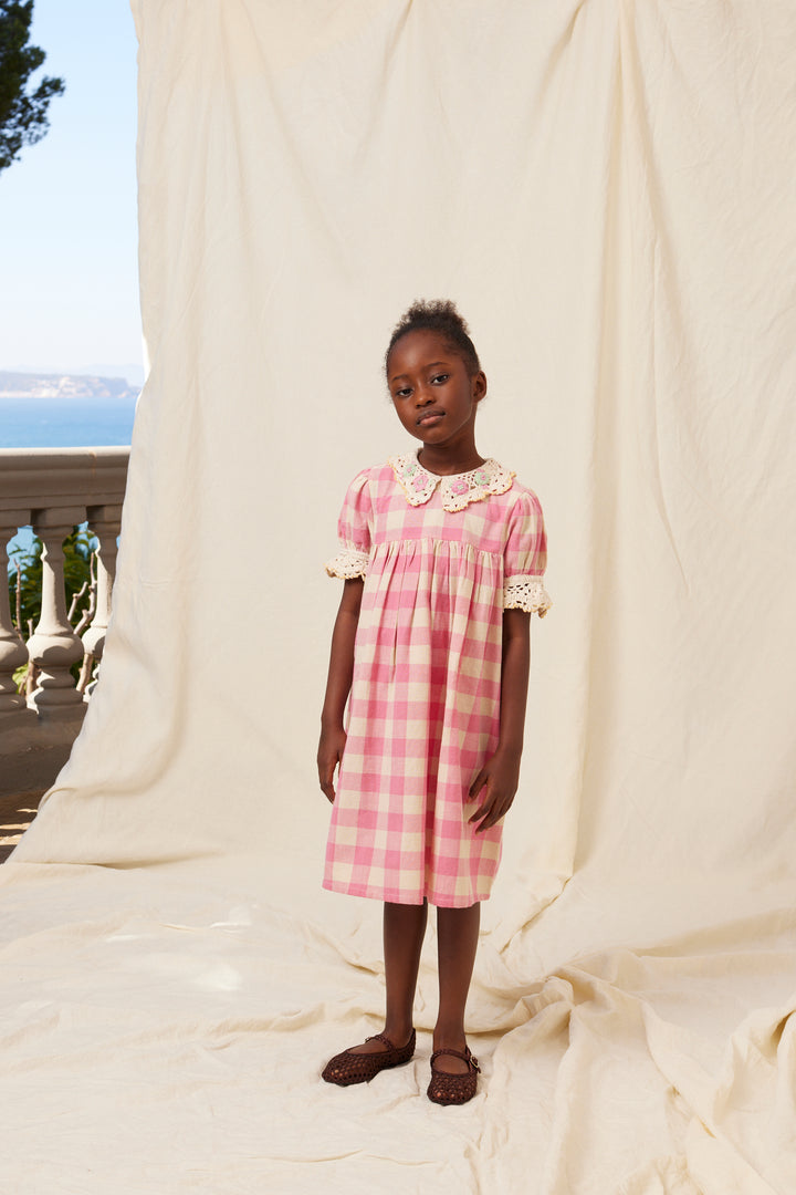 Anais Special Dress - Bombon Check covers elbows