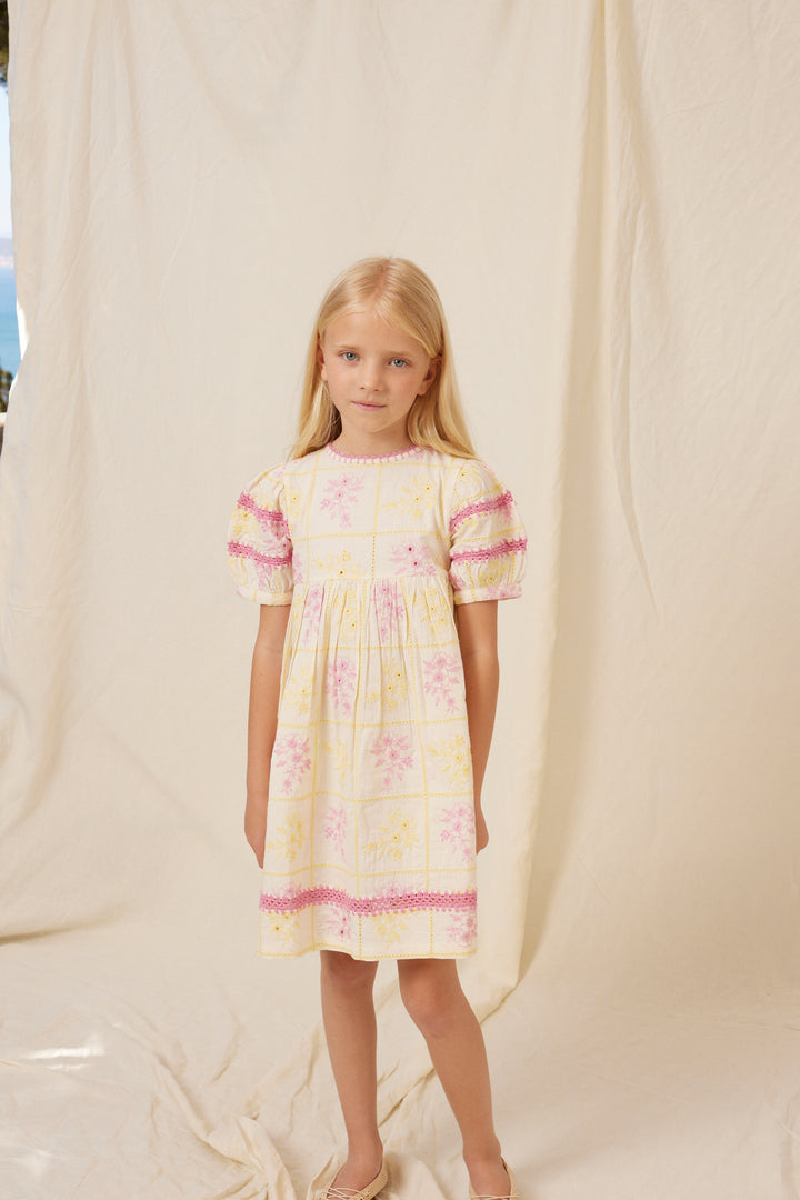 Alba Special Dress - Patchwork embroidery Covers Elbows