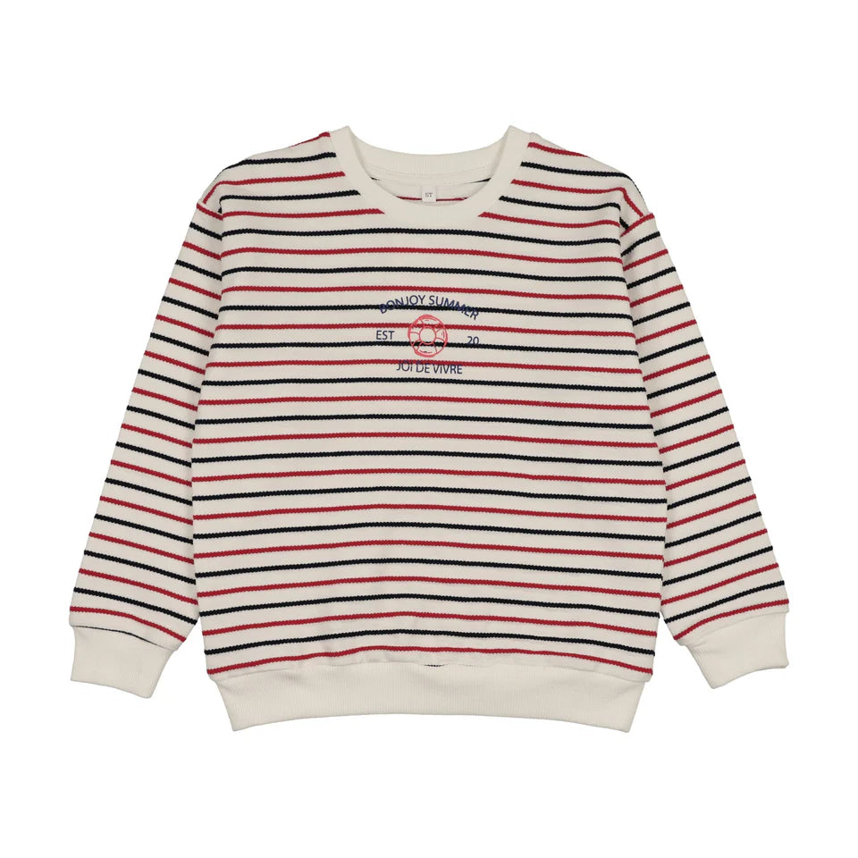 BTSS26004S-Bonjoy Summer Sweatshirt-White/Blue/Red