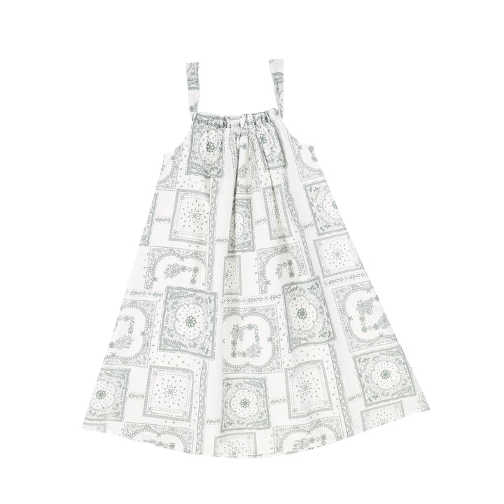 C-19207-Paisely Handkerchief Print Dress -Sage