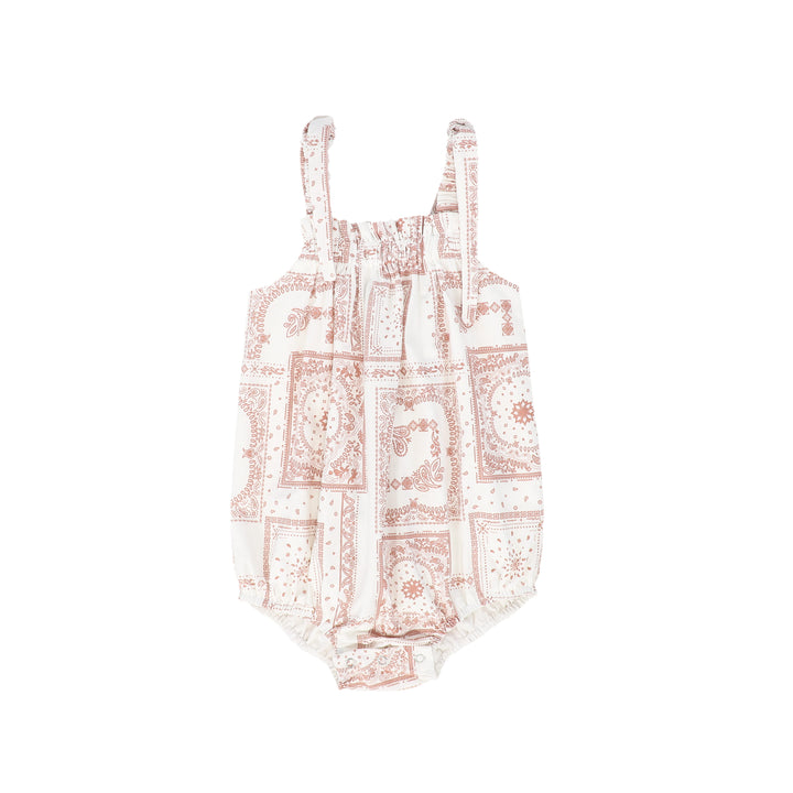 C-19774-Paisely Handkerchief Print Romper -Pink