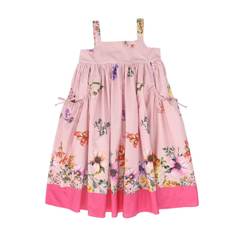 christina rohde blue floral dress CHRISTINA ROHDE BLUE FLORAL PLEATED DRESS