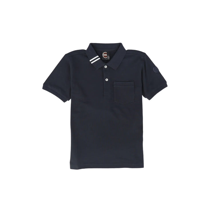 3517 POLO WITH LINES ON NECK - NAVY BLUE-WHITE