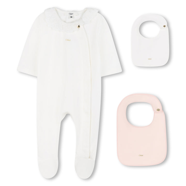 C20773-FOOTIE WITH BIBS-PINK POWDER