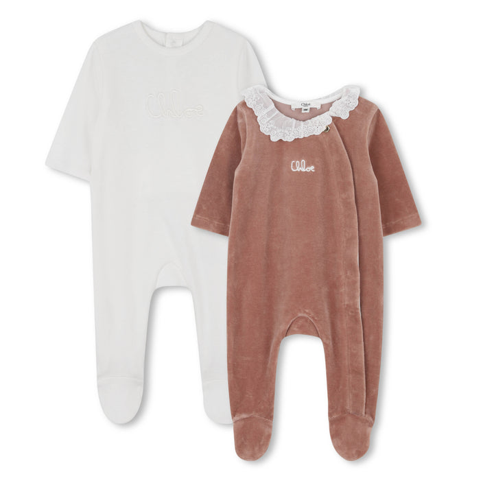 C20775-SET 2 FOOTIES-WHITE STONE
