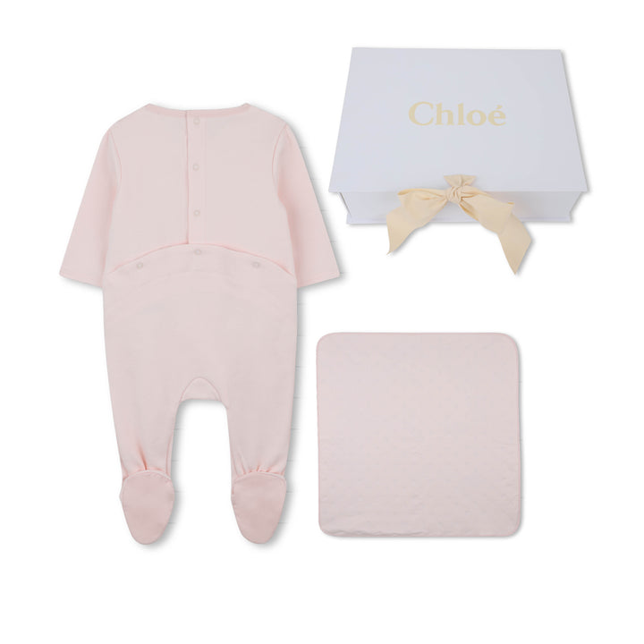 C20777-FOOTIE WITH BLANKET-PINK POWDER