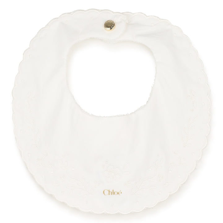 C21403 OFFWHITE FOOTIE AND BIB SET IN GIFT BOX
