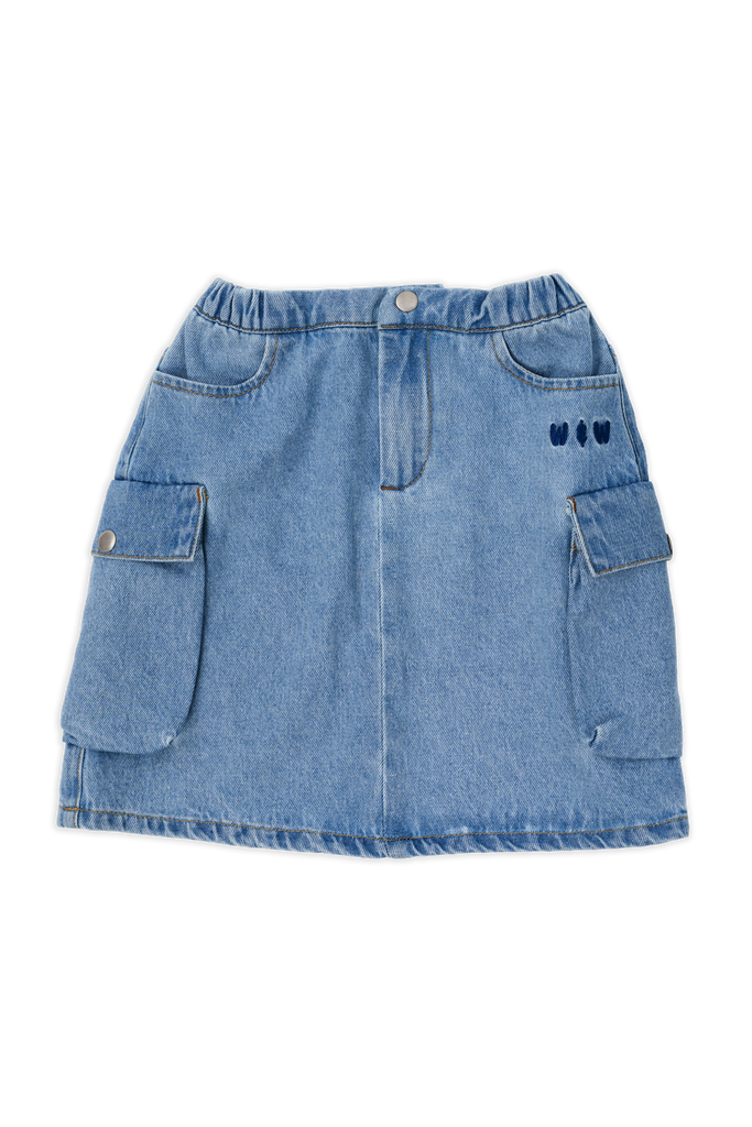 【WONDER WONDER】Riader Pocket Cargo Incision Denim Long SK Riader Pocket Cargo incision denim long skirt - WONDER WONDER