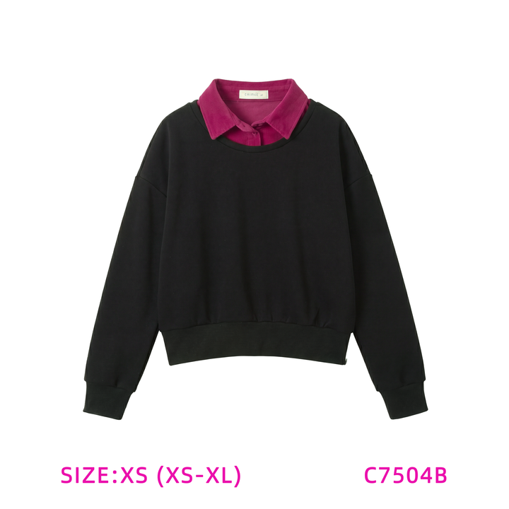 C7504B-SHIRT COLLAR SWEAT