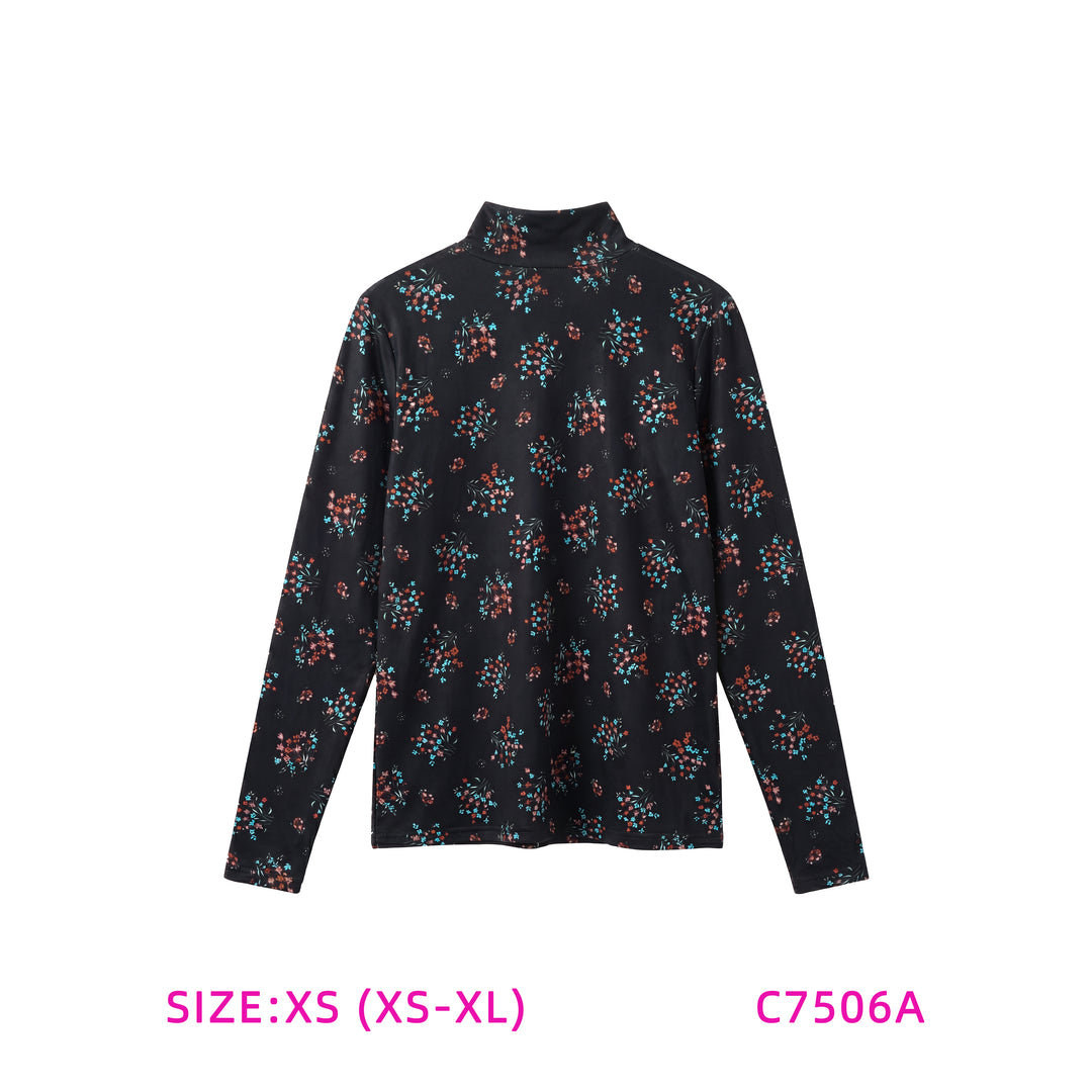 C7506A-FLORAL TURTLENECK