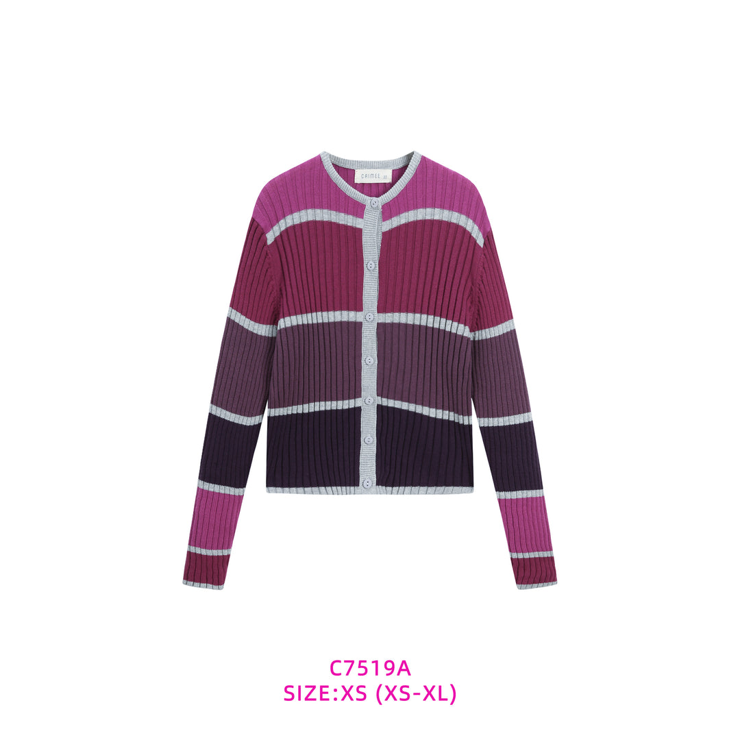 C7519A-BOLD STRIPED CARDIGAN