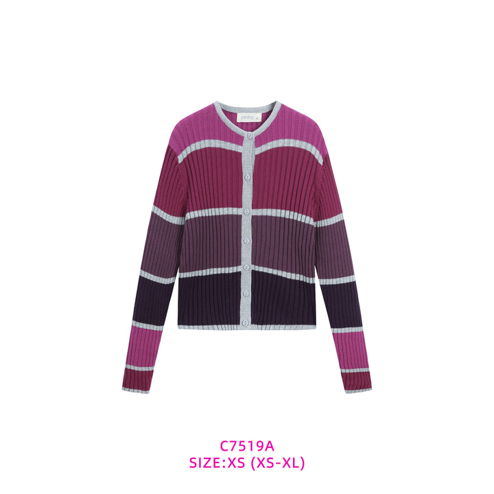 C7519A-BOLD STRIPED CARDIGAN