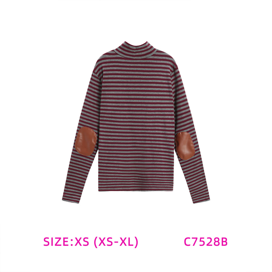 C7528B-STRIPED TURTLENECK